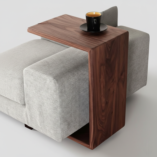 Natural Wood Armrest Tray Table