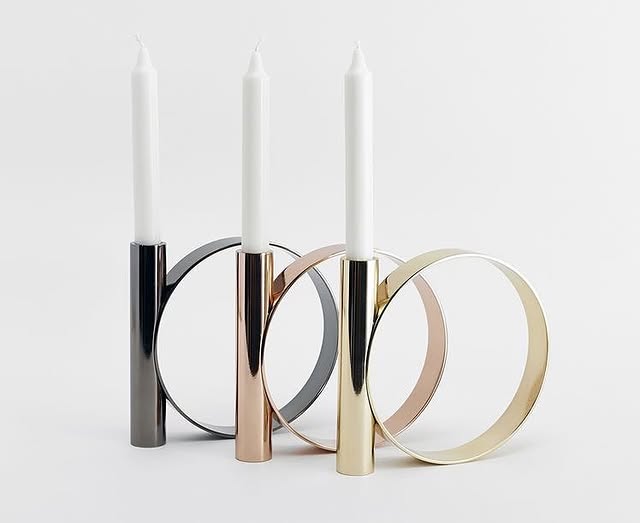 Sculptural Candle Holder Trio