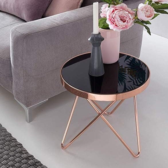 Side Table with Rose Gold Frame
