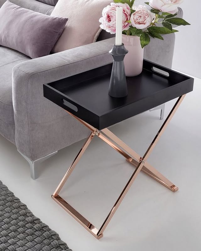 Black Tray Side Table