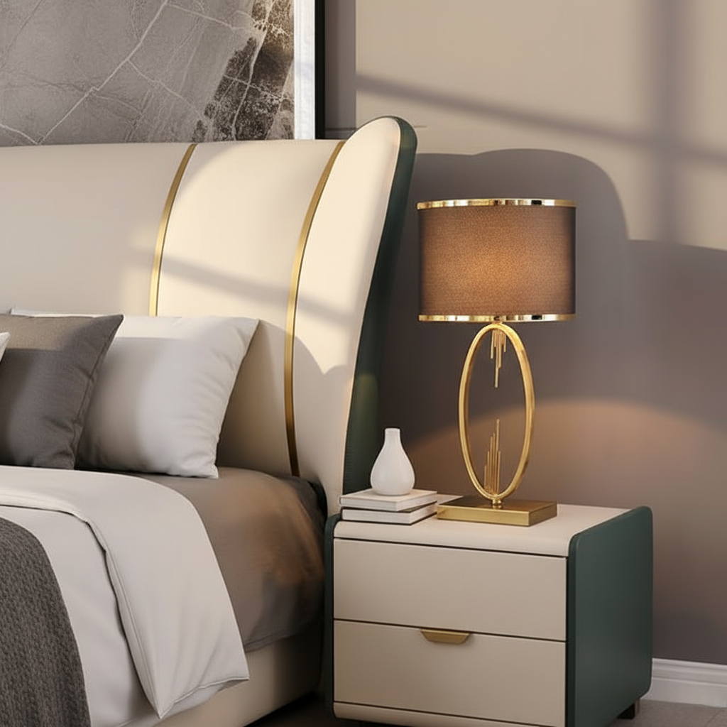 Sculptural Gold Table Lamp