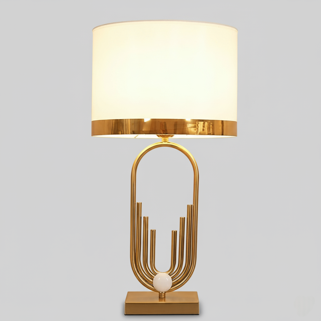 Sculptural Gold Table Lamp