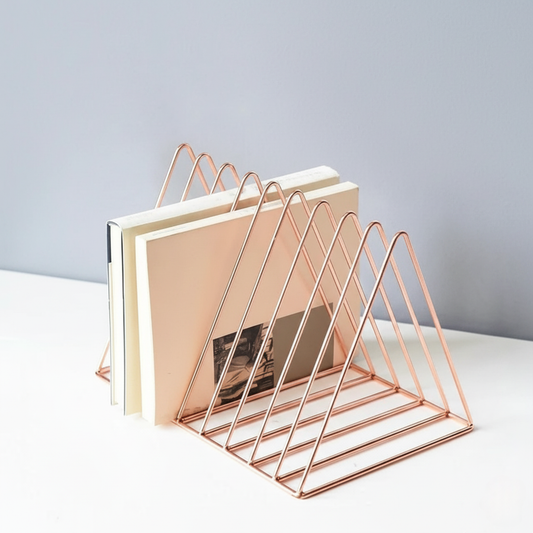 Geometric Wire Book Organizer