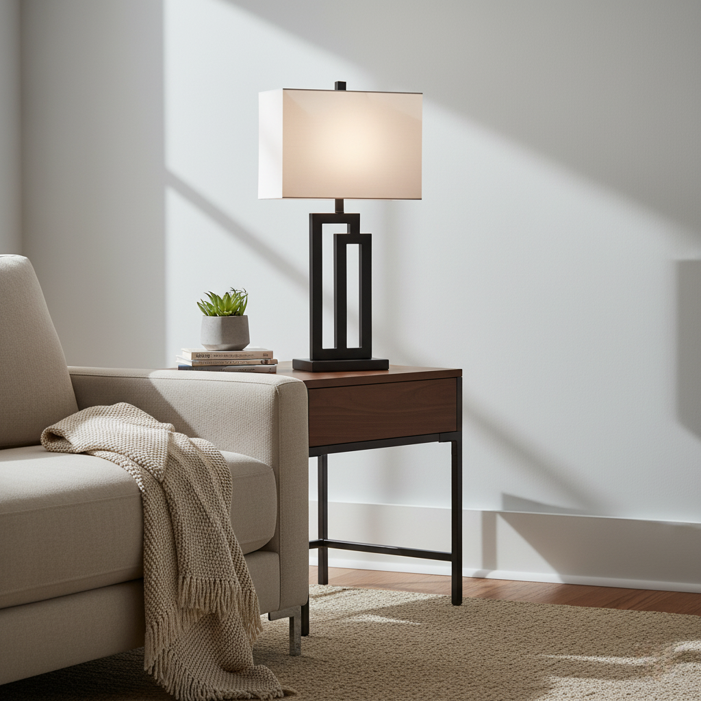 Geometric Black Table Lamp