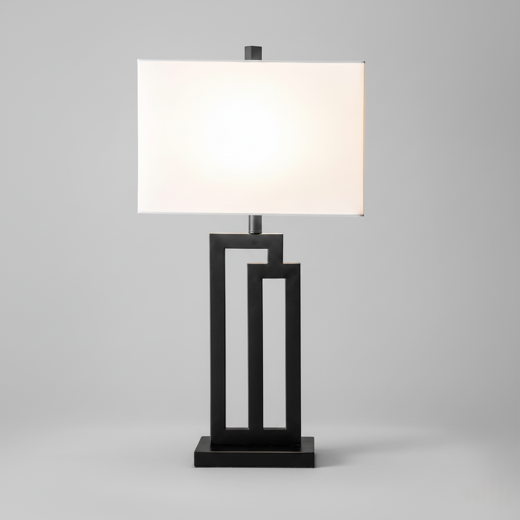 Geometric Black Table Lamp