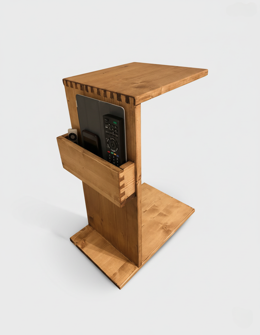 Wooden Accent Table with Device Storage