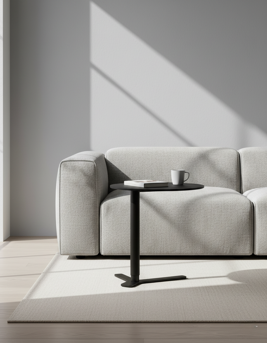 Sculptural Black Side Table