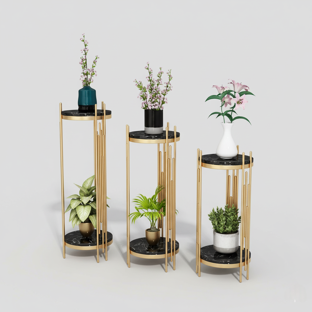 Dual-Level Plant Stand Set