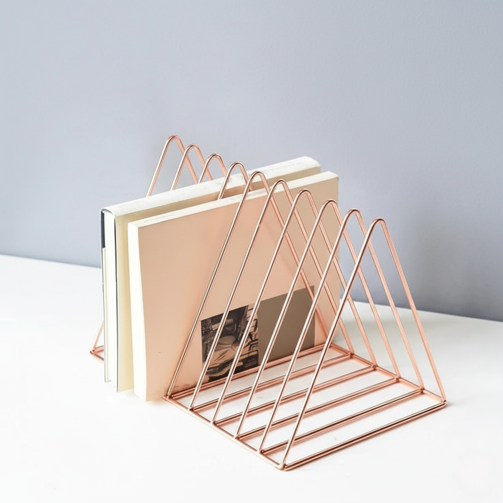 Geometric Wire Book Organizer