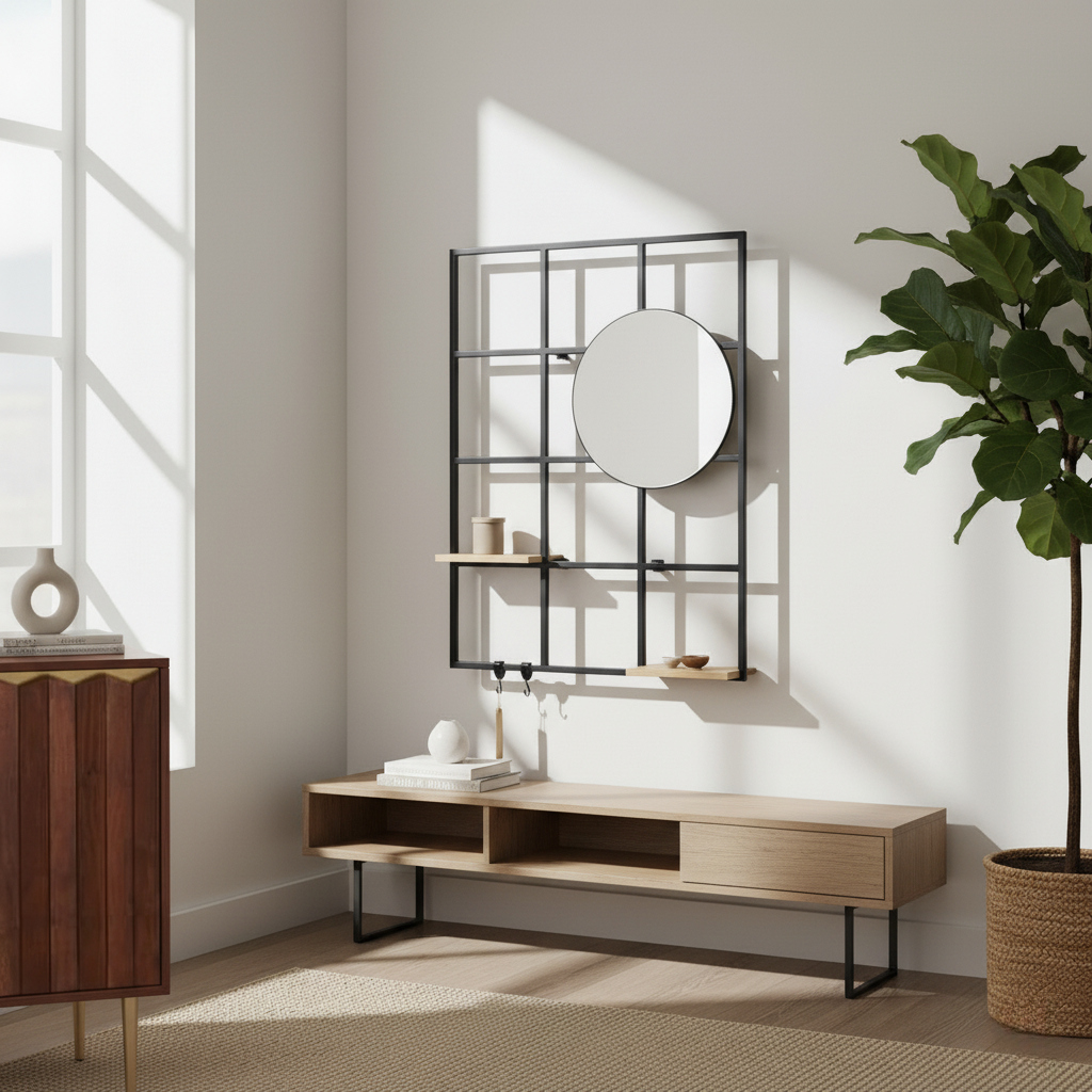 Mirror & Organizer Wall Unit