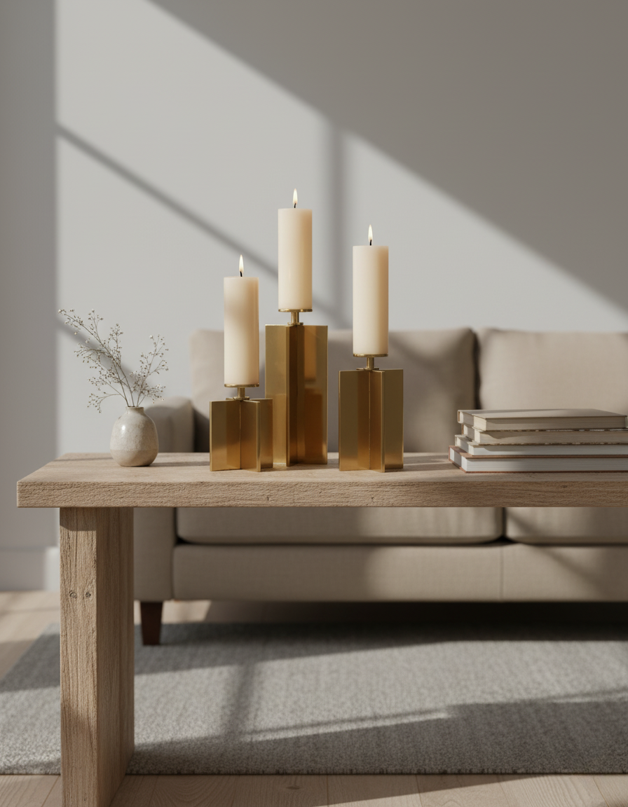 Gold Sculptural Accent Set