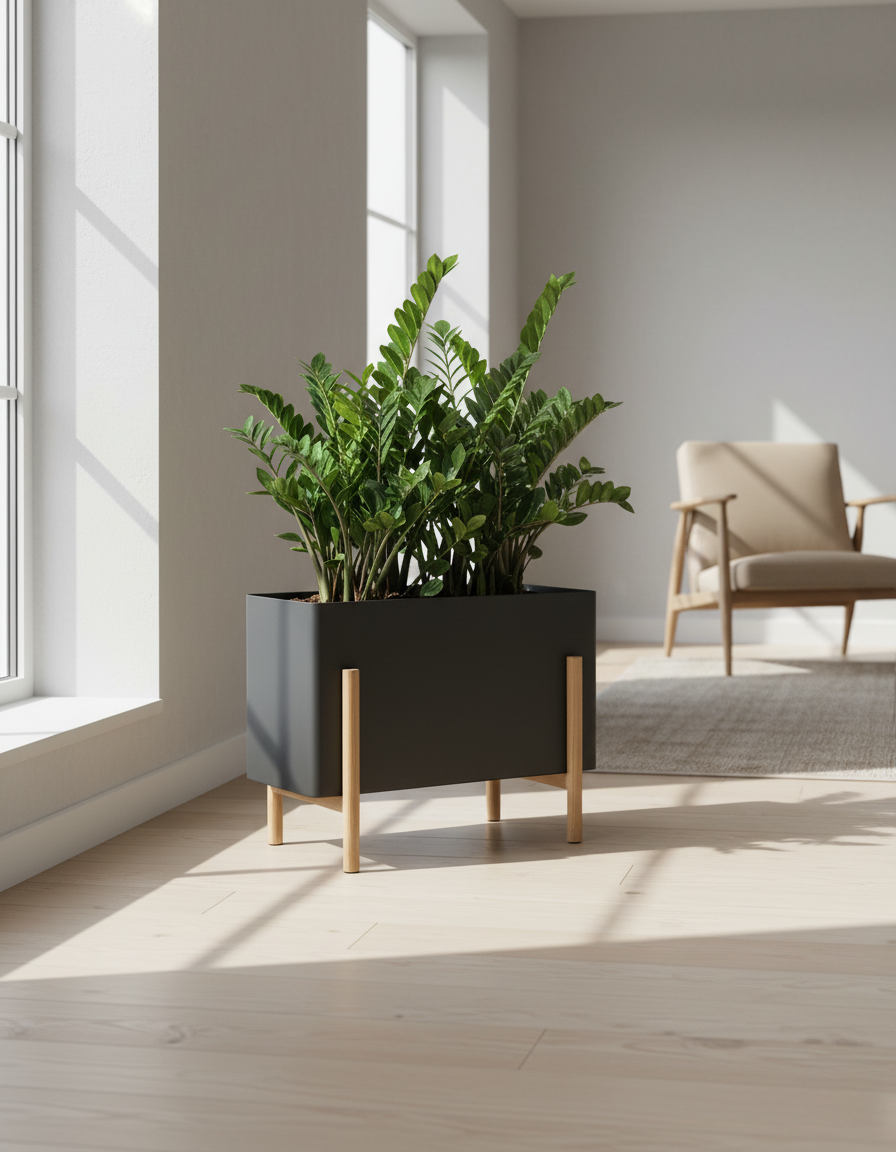 Black Indoor Planter Box