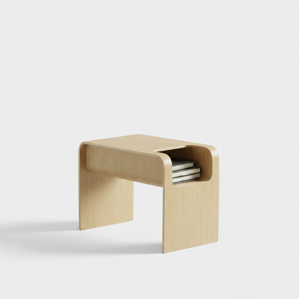 Wooden Side Table with Storage Slot