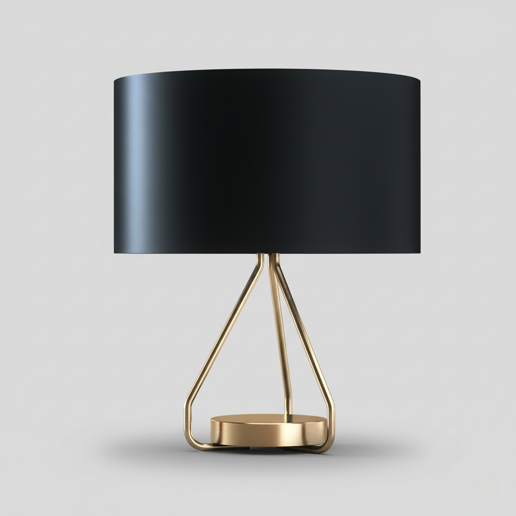 Sculptural Gold Rod Table Lamp